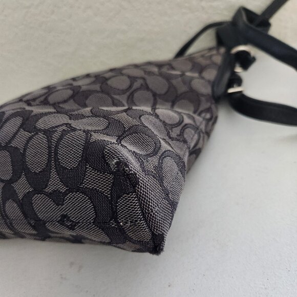 Coach Signature Jacquard Black Filer Crossbody Bag Purse - Picture 5 of 9